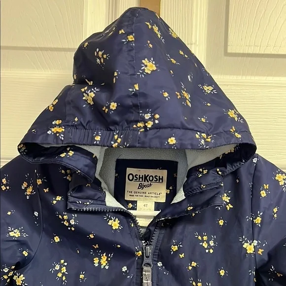 OshKosh B'gosh Blue Raincoat with Floral Design - Picture 3 of 4